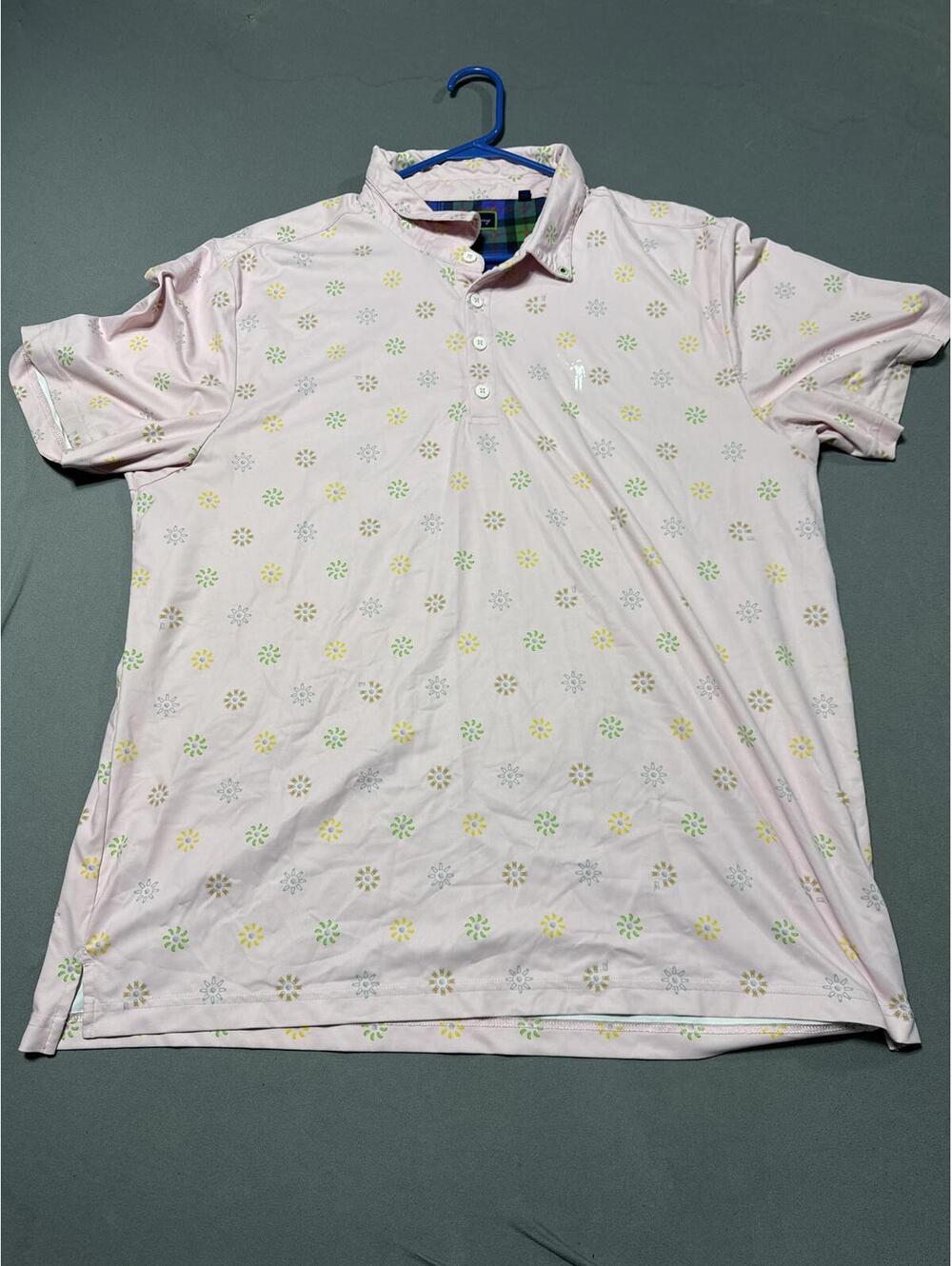 William Murray Golf Shirt Men Extra Large Pink Polo Cocktail Martini Sunburst XL